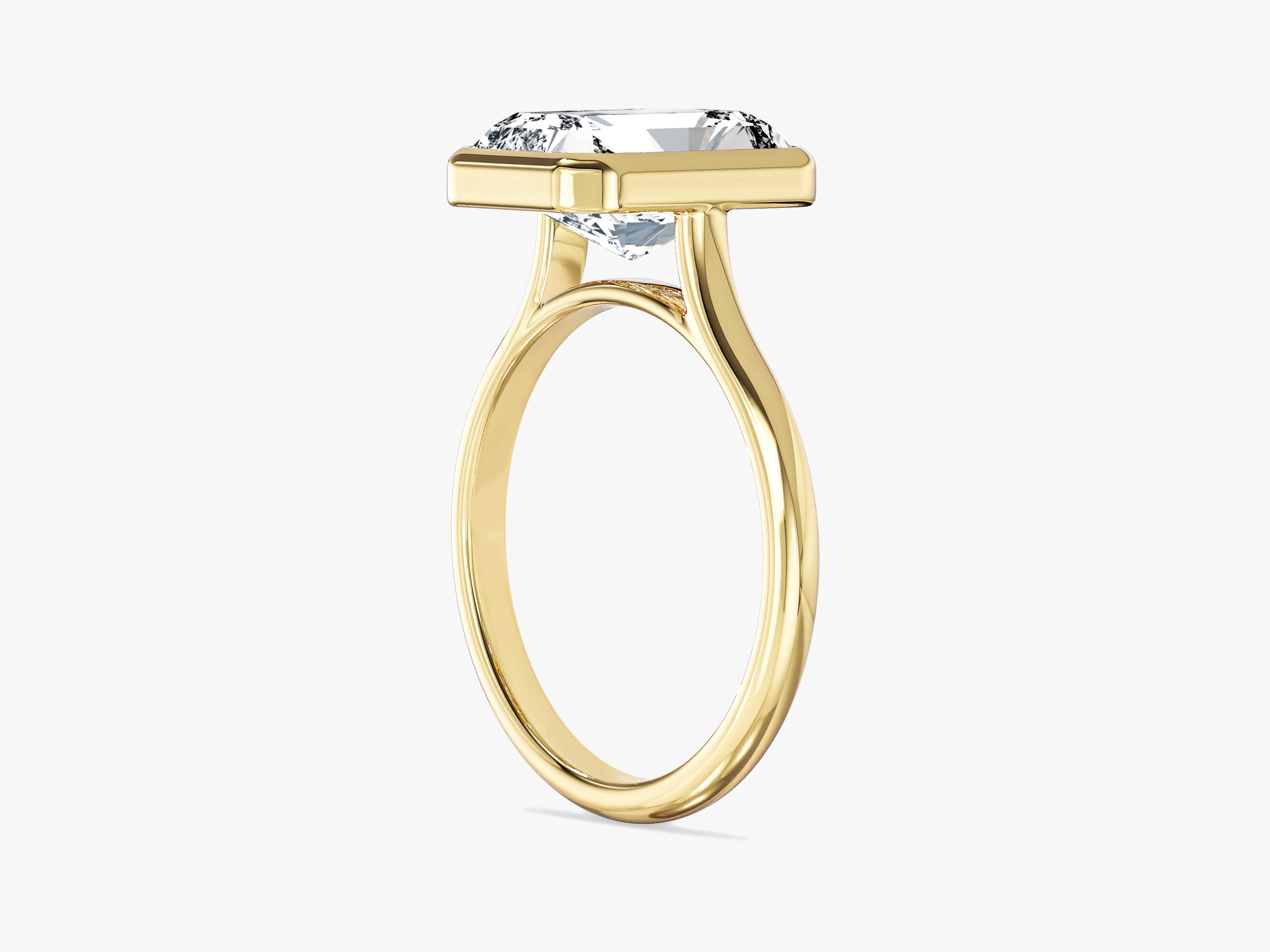 Bezel Radiant Lab Grown Diamond Engagement Ring (3.00 CT)