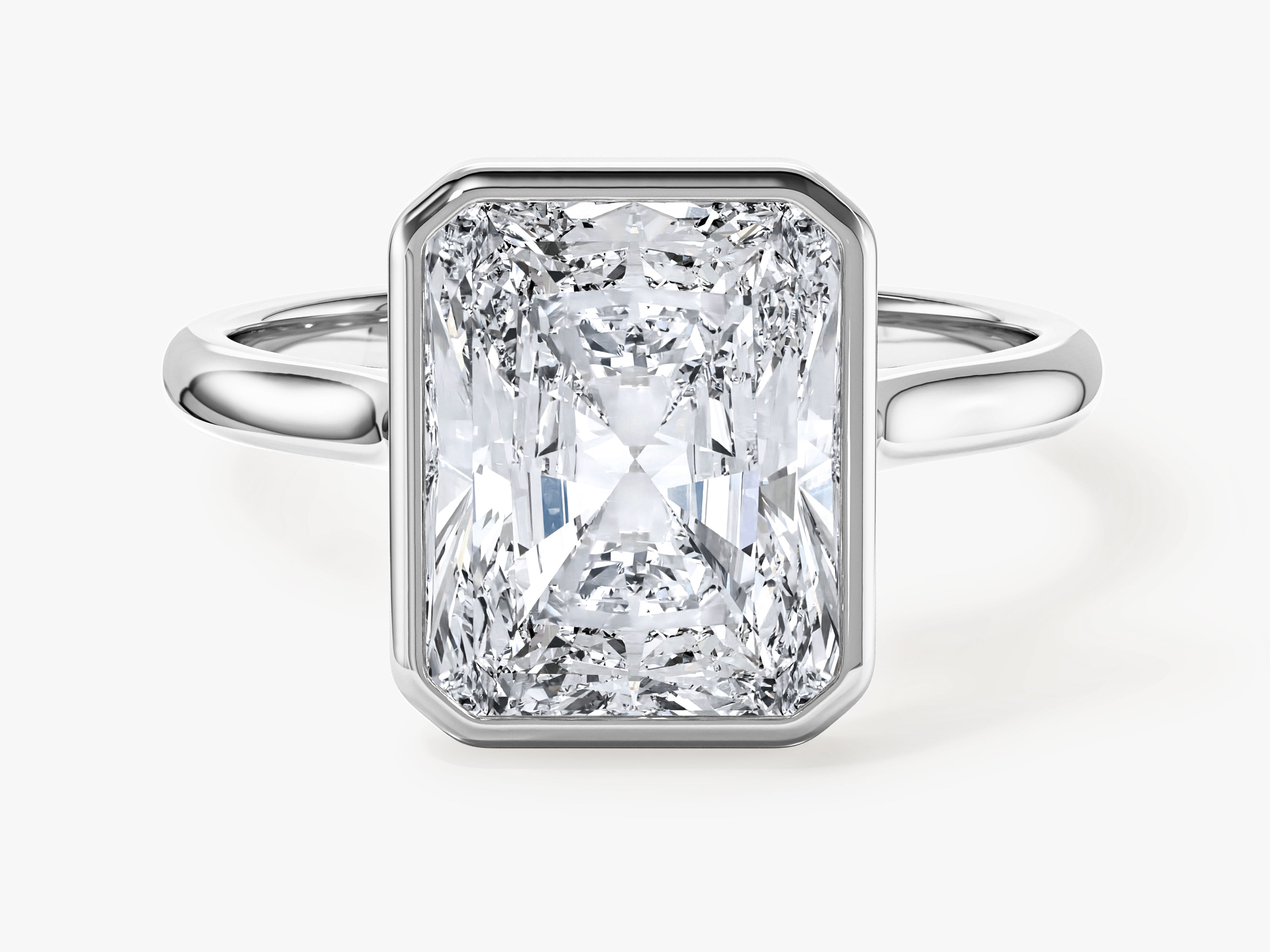 Bezel Radiant Moissanite Engagement Ring (3.00 CT)