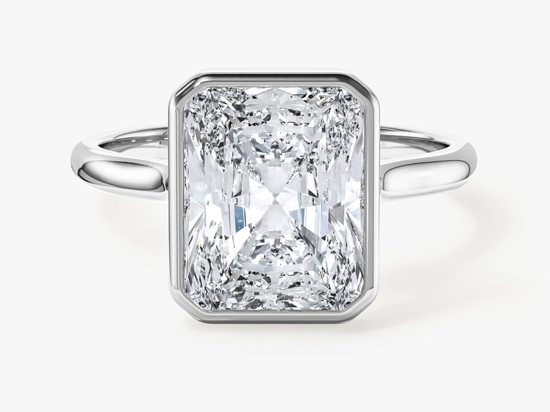 Bezel Radiant Moissanite Engagement Ring (3.00 CT)