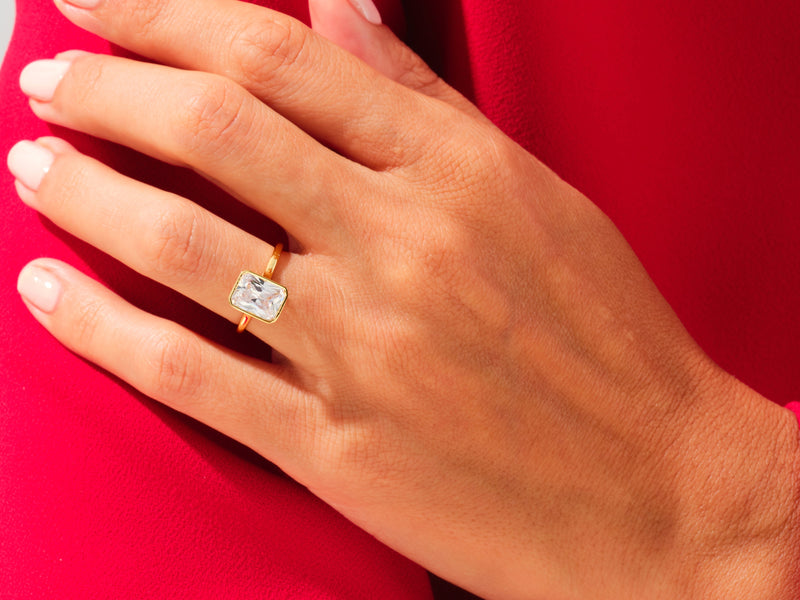 Bezel Radiant Lab Grown Diamond Engagement Ring (3.00 CT)