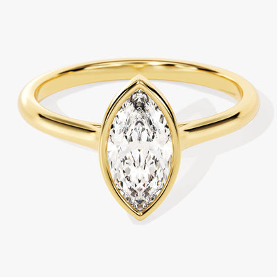 Bezel Marquise Moissanite Engagement Ring (1.00 CT)