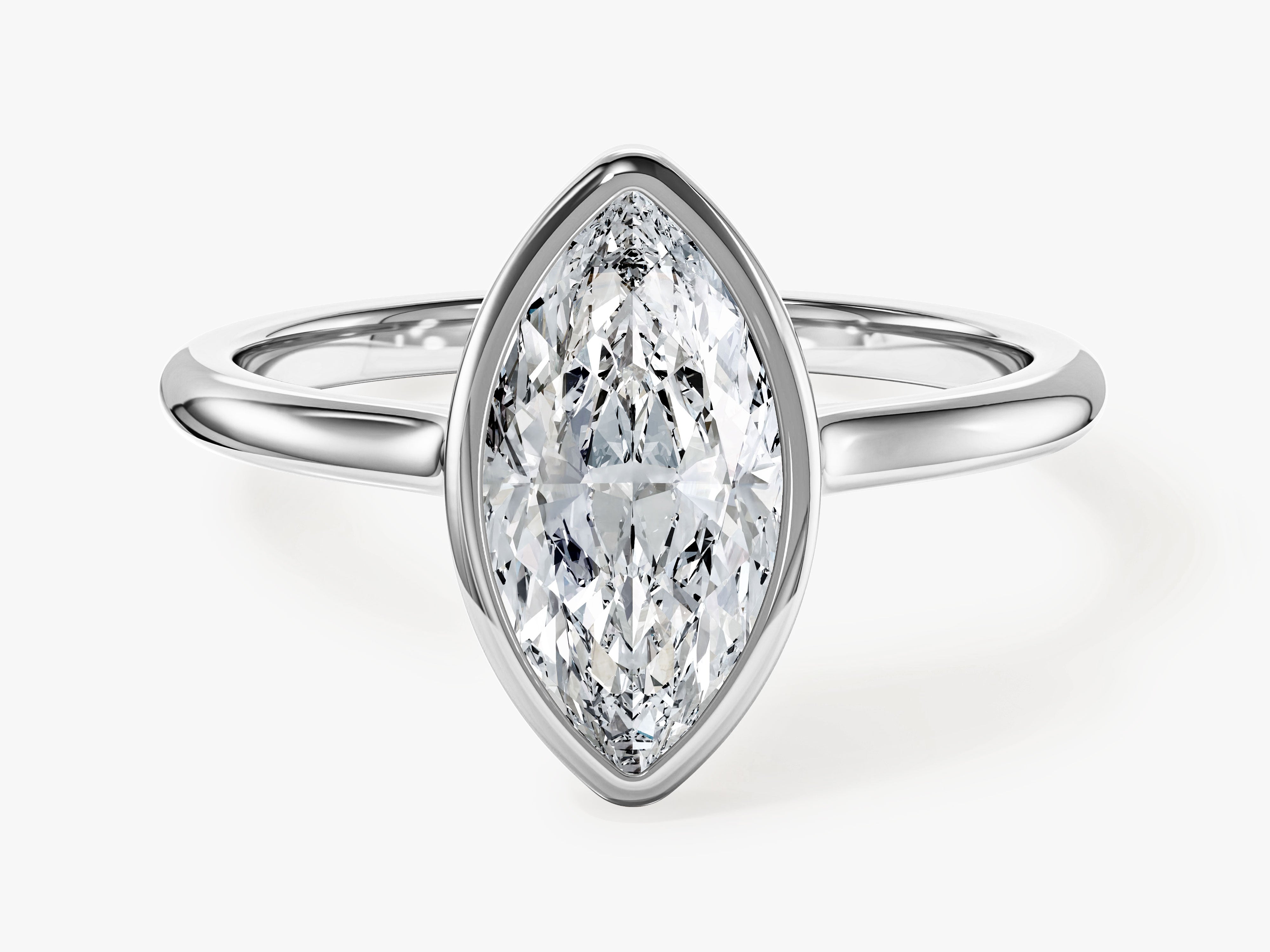 Bezel Marquise Moissanite Engagement Ring (1.50 CT)