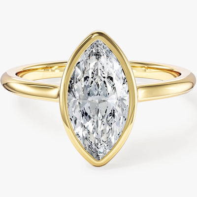 Bezel Marquise Moissanite Engagement Ring (1.50 CT)