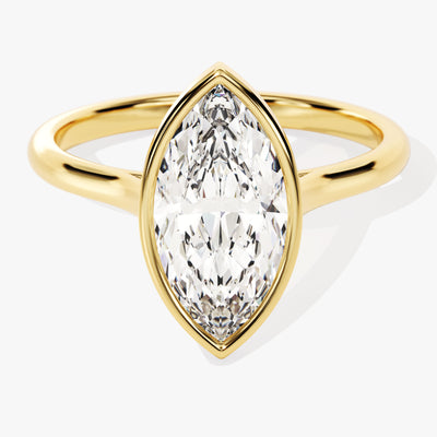 Bezel Marquise Moissanite Engagement Ring (2.00 CT)