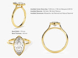 Bezel Marquise Diamond Engagement Ring (3.00 CT)