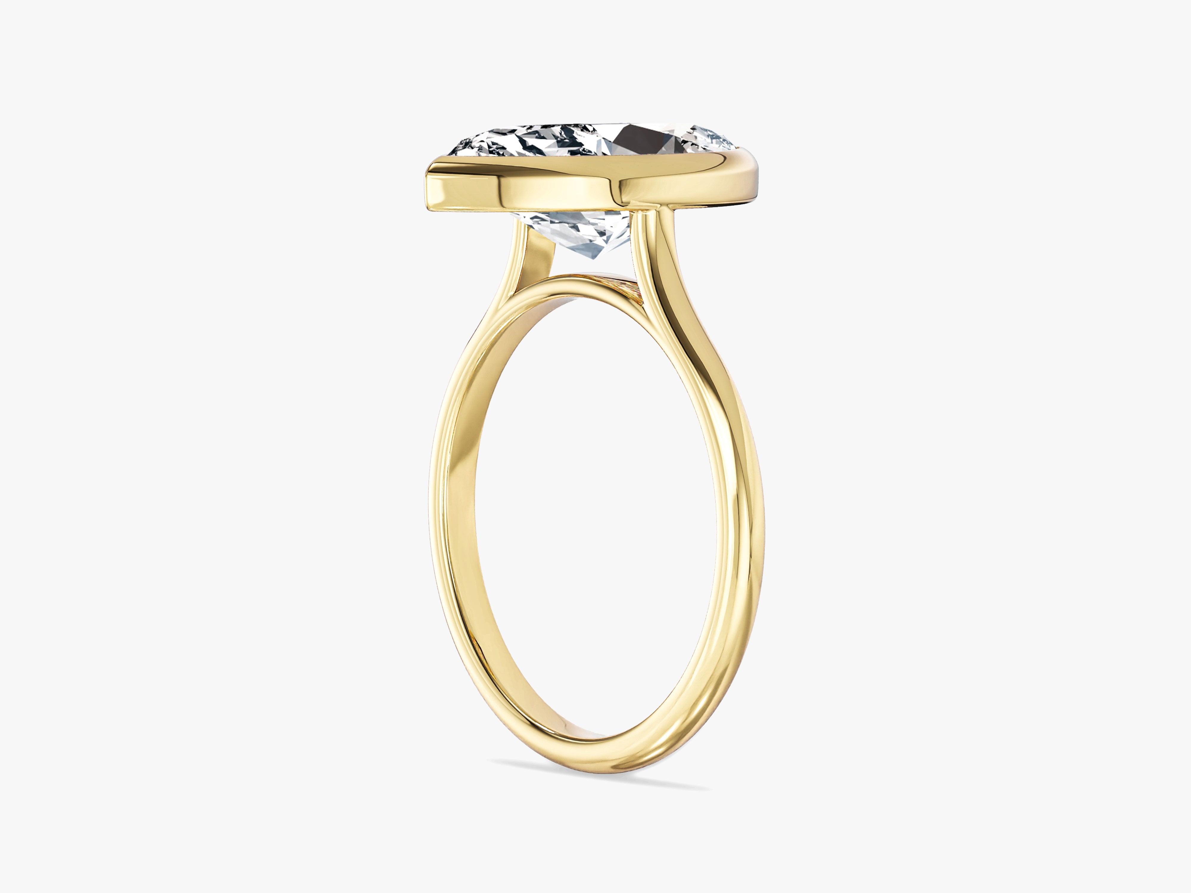 Bezel Marquise Moissanite Engagement Ring (3.00 CT)