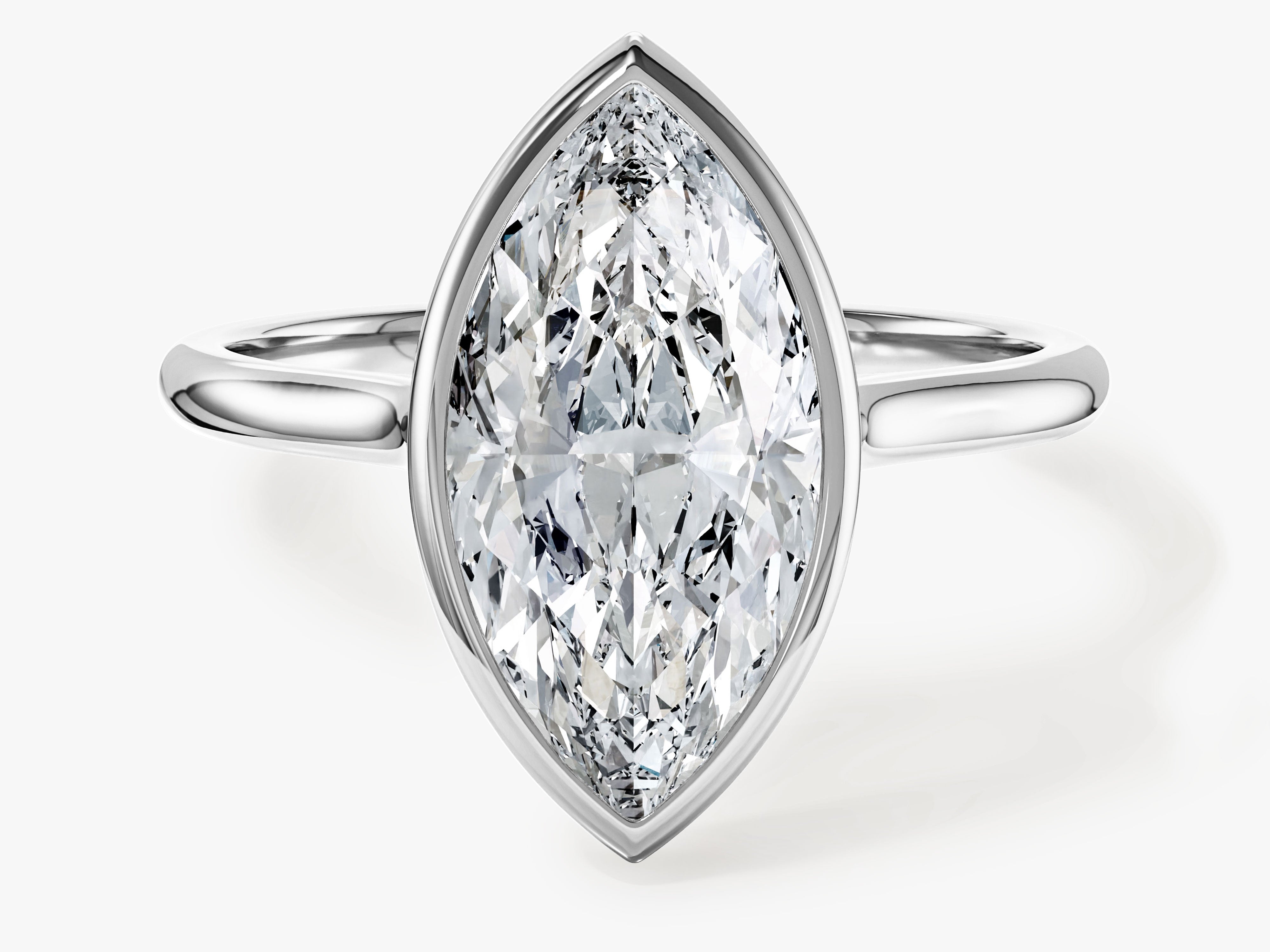 Bezel Marquise Moissanite Engagement Ring (3.00 CT)