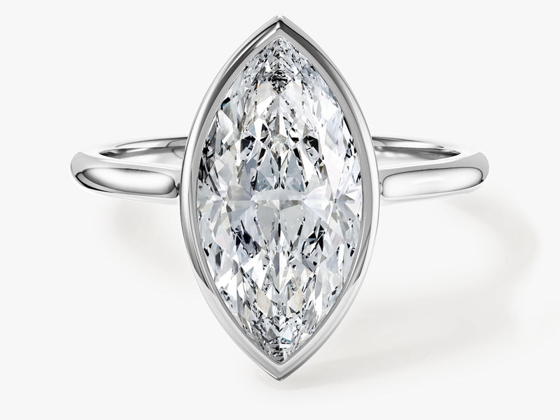 Bezel Marquise Moissanite Engagement Ring (3.00 CT)