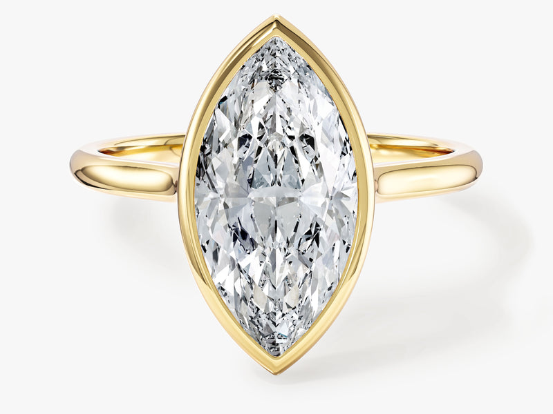 Bezel Marquise Moissanite Engagement Ring (3.00 CT)