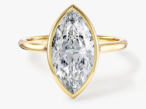 Bezel Marquise Moissanite Engagement Ring (3.00 CT)