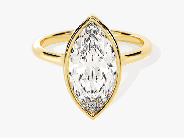 Bezel Marquise Moissanite Engagement Ring (3.00 CT)