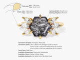 Hexagon Black Rutilated Quartz Engagement Ring with Moissanite Sidestones