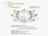 Hexagon Moonstone Engagement Ring with Moissanite Sidestones