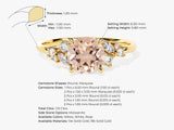 Cluster Accent Round Cut Peach Morganite Engagement Ring