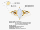 Marquise Moonstone Engagement Ring with Moissanite Cluster
