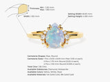 Pear Opal Engagement Ring with Round Moissanite Sidestones