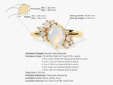Oval Opal Engagement Ring with Round Moissanite Cluster