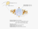 Hexagon Opal Nature-Inspired Engagement Ring with Moissanite Sidestones