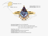 Kite Lab Alexandrite Engagement Ring with Baguette Moissanite Sidestones