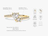 Double Heart Moissanite Promise Ring with Sidestones