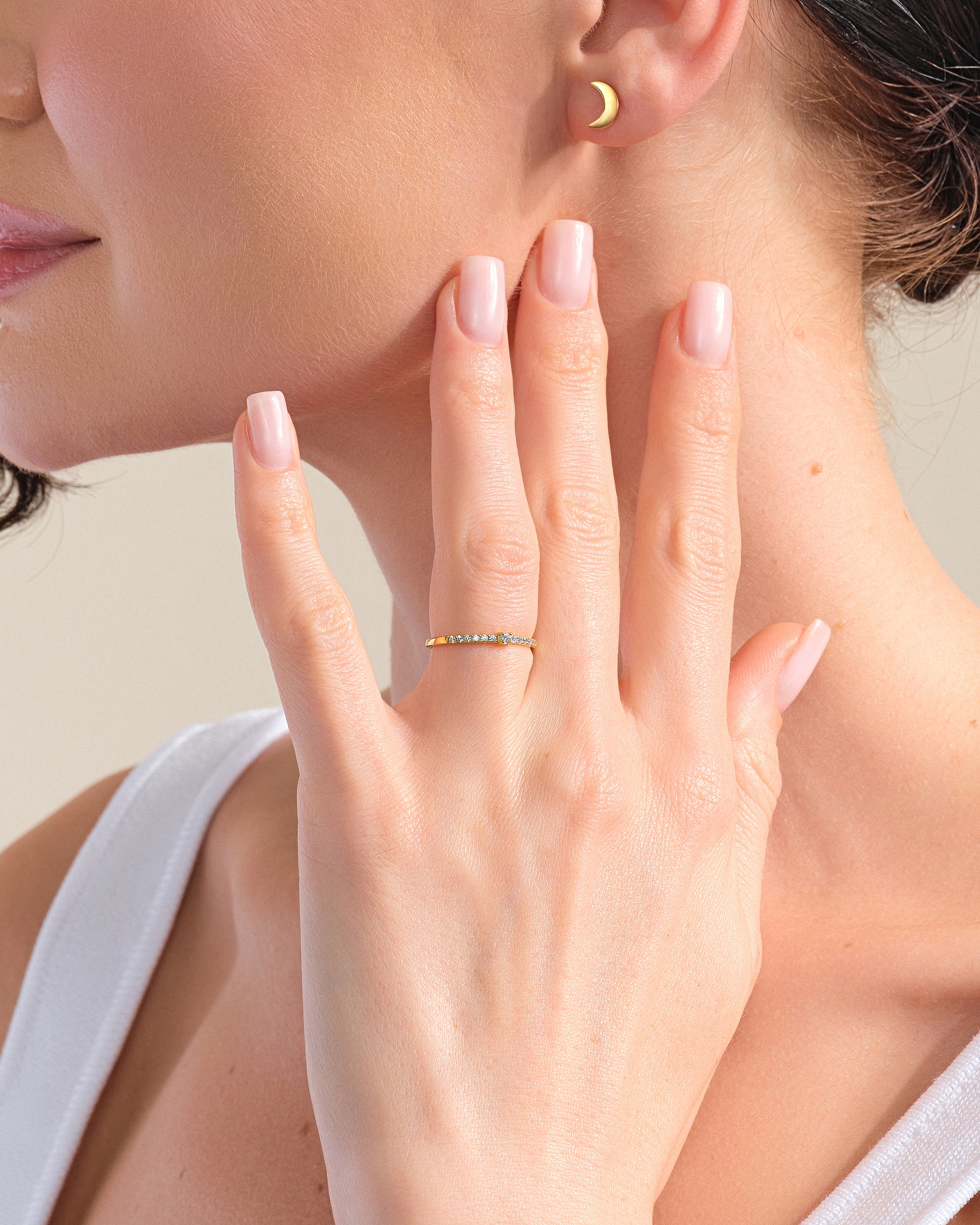 Micro Prong Set Moissanite Promise Ring