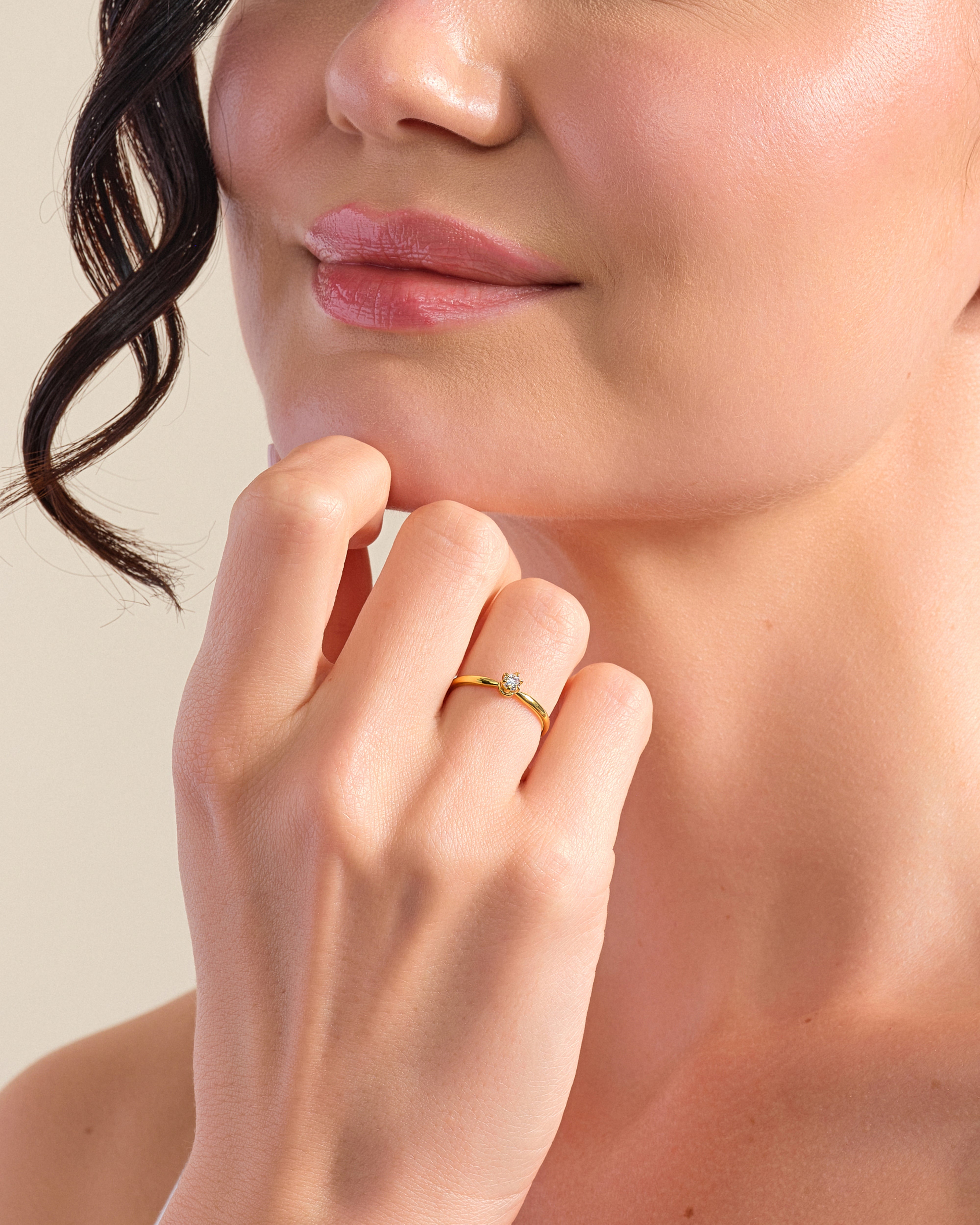 Six Prong Solitaire Moissanite Promise Ring