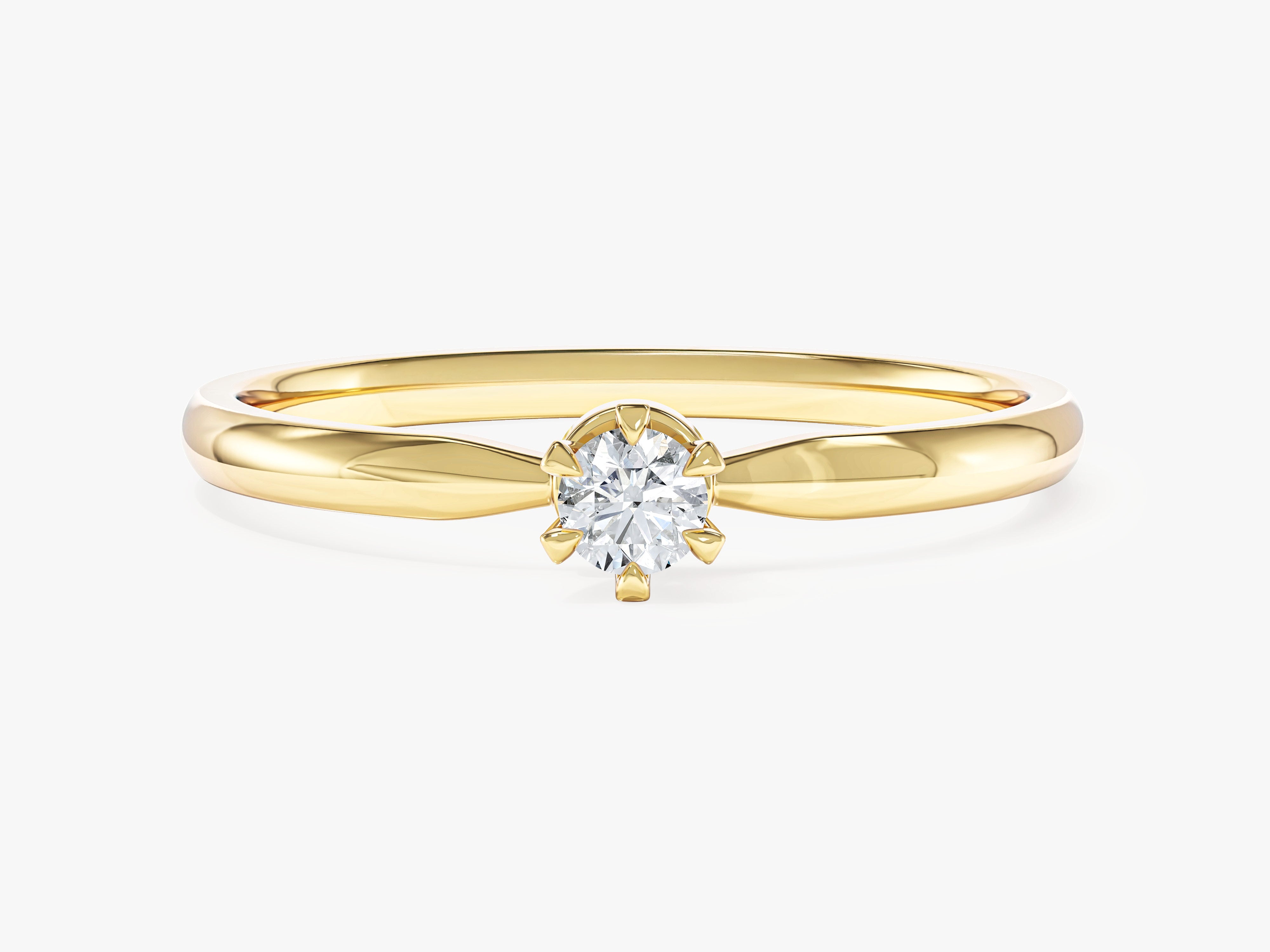 Six Prong Solitaire Moissanite Promise Ring