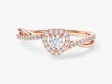 Heart Shape Twisted Band Moissanite Promise Ring