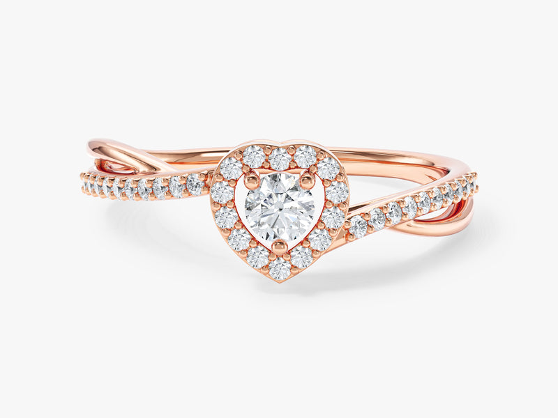 Heart Shape Twisted Band Promise Ring