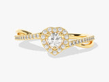 Heart Shape Twisted Band Moissanite Promise Ring