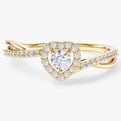 Heart Shape Twisted Band Promise Ring