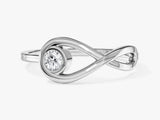 Infinity Solitaire Moissanite Promise Ring