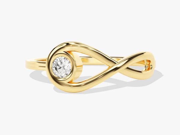 Infinity Solitaire Moissanite Promise Ring