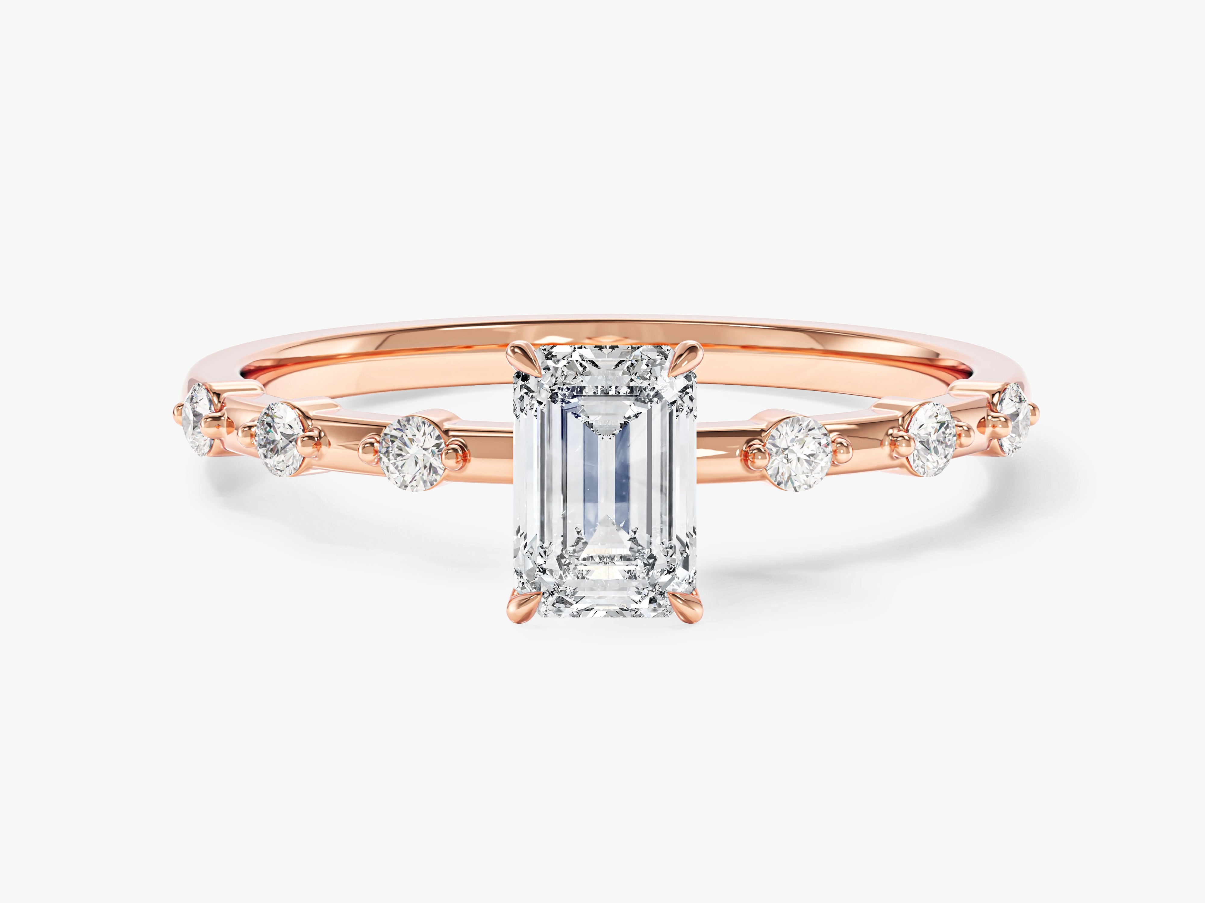 Emerald Cut Promise Ring with Sidestones