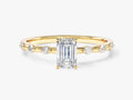 Emerald Moissanite Promise Ring with Sidestones