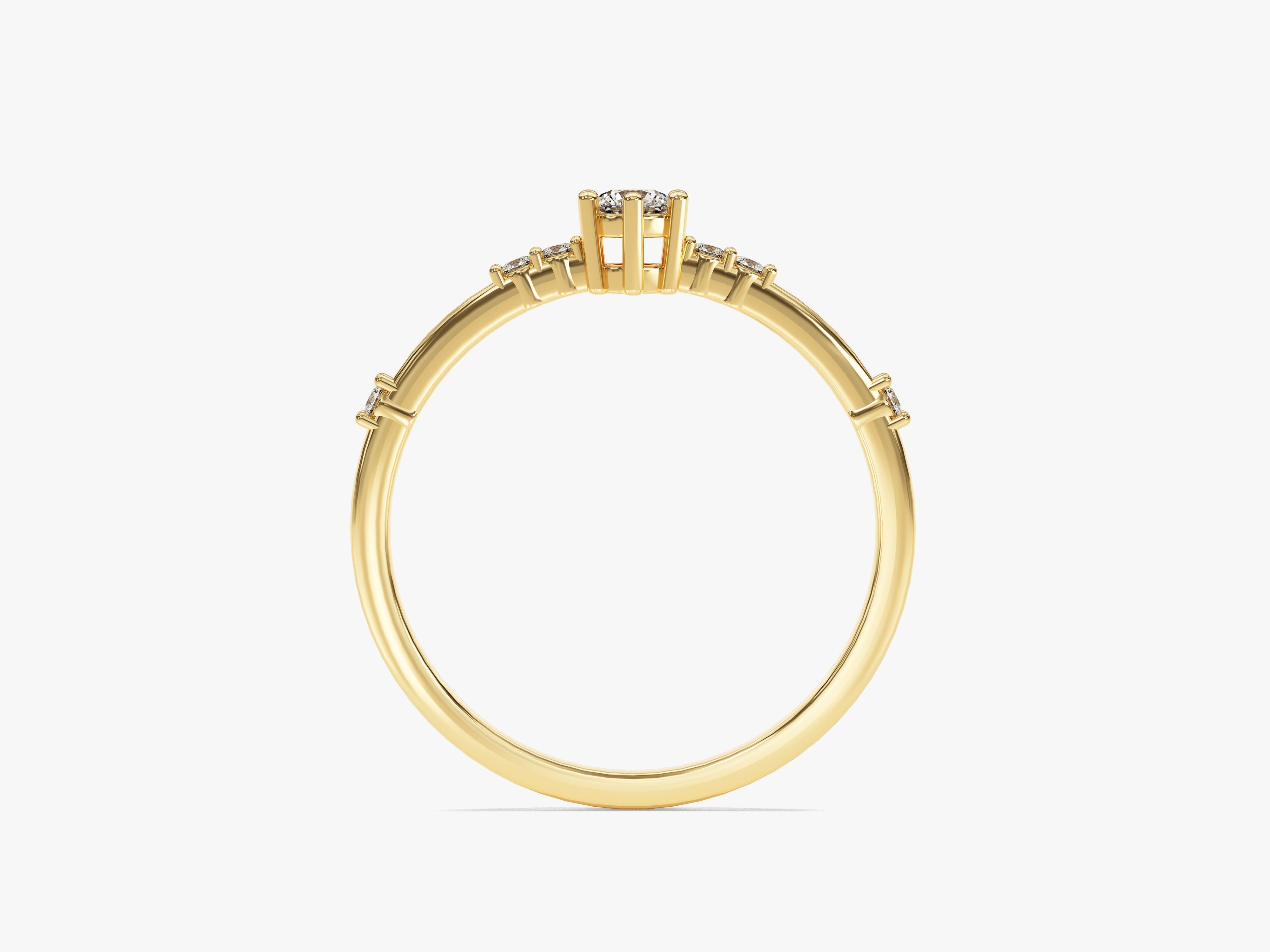 Scattered Round Cut Moissanite Promise Ring