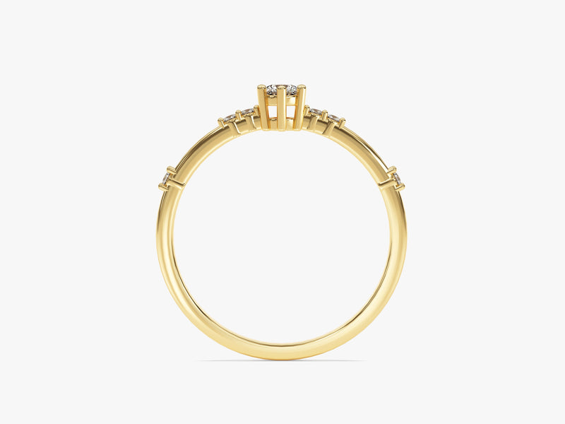 Scattered Round Cut Moissanite Promise Ring