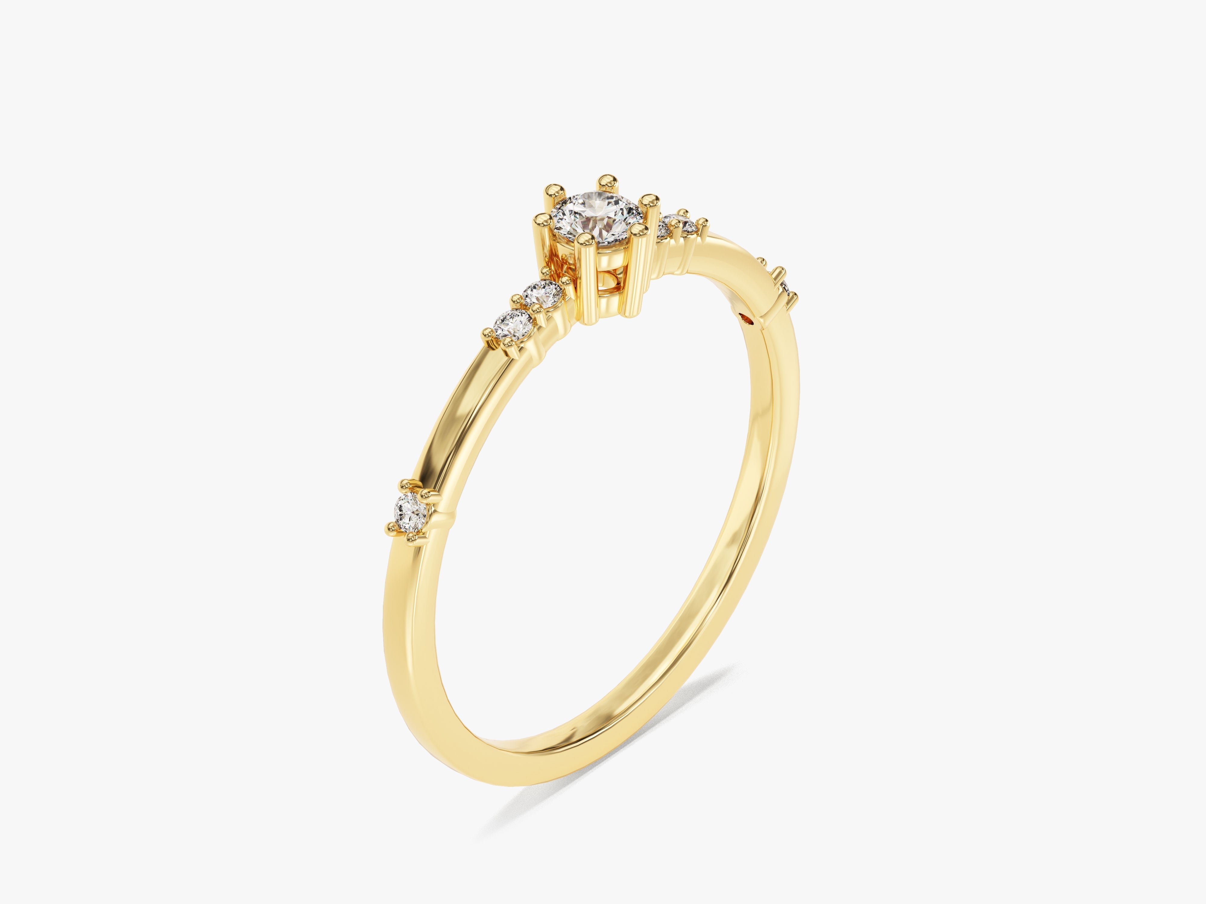 Scattered Round Cut Moissanite Promise Ring