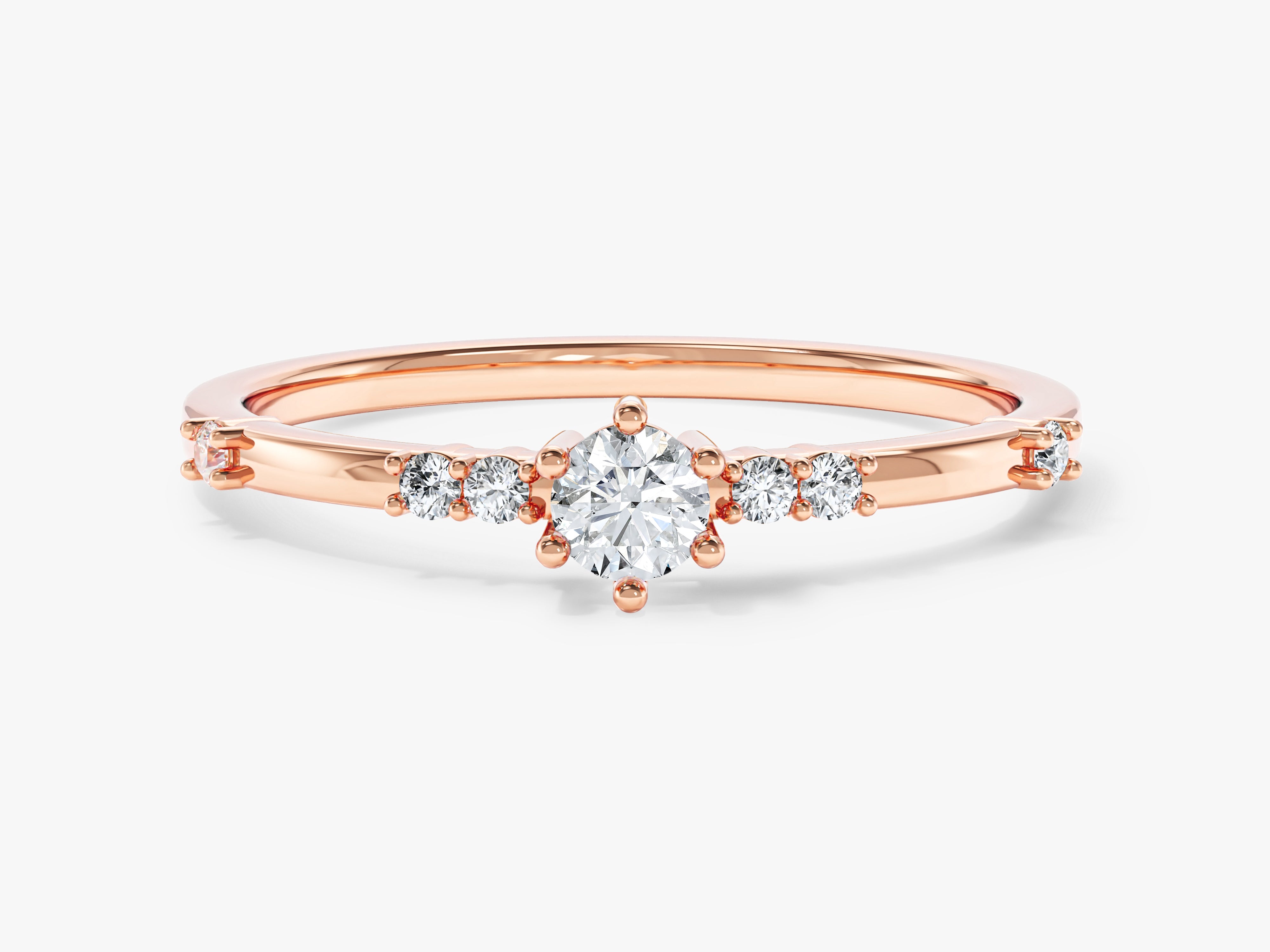 Scattered Round Cut Stone Promise Ring