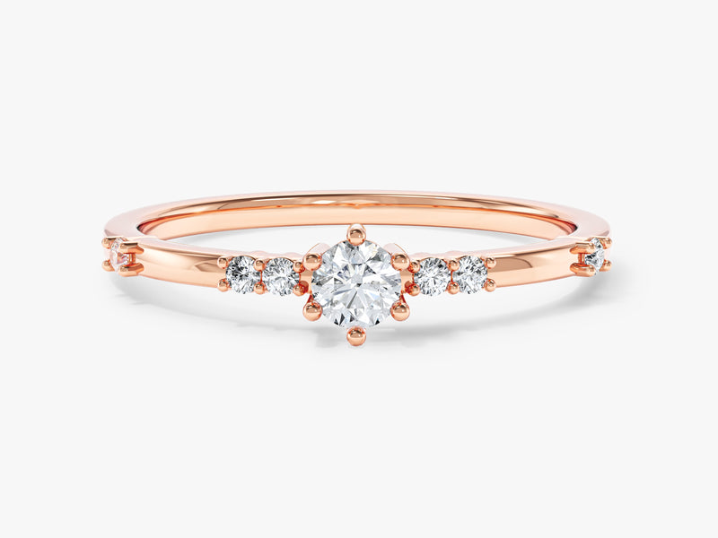 Scattered Round Cut Stone Promise Ring
