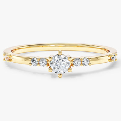 Scattered Round Cut Stone Promise Ring