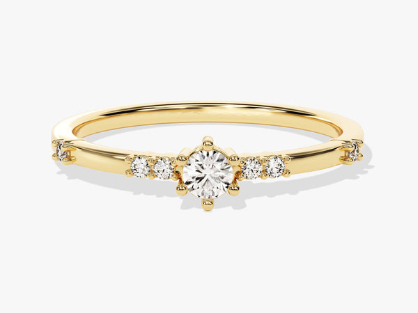 Scattered Round Cut Moissanite Promise Ring