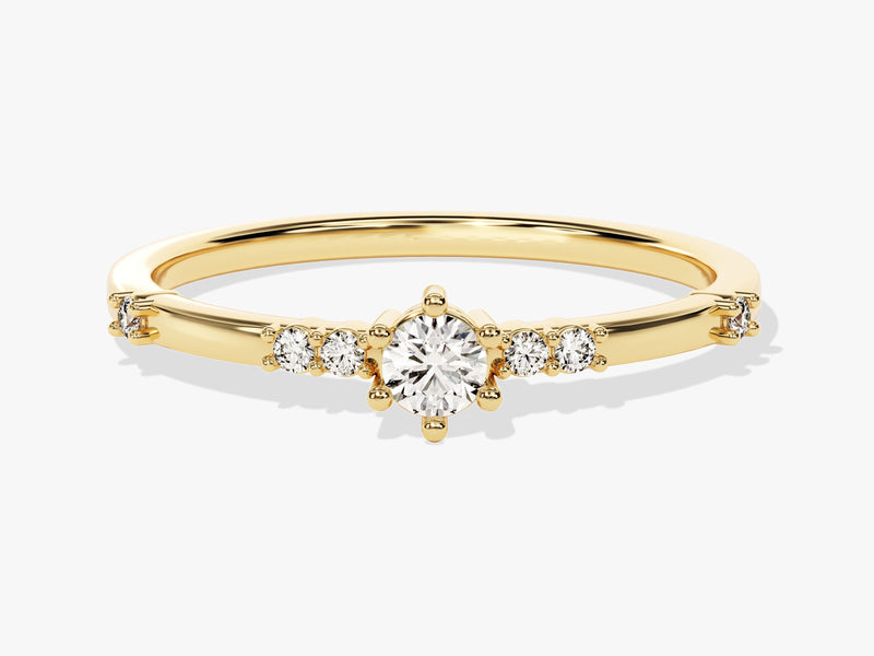 Scattered Round Cut Moissanite Promise Ring
