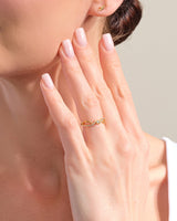 Split Shank Moissanite Promise Ring with Sidestones