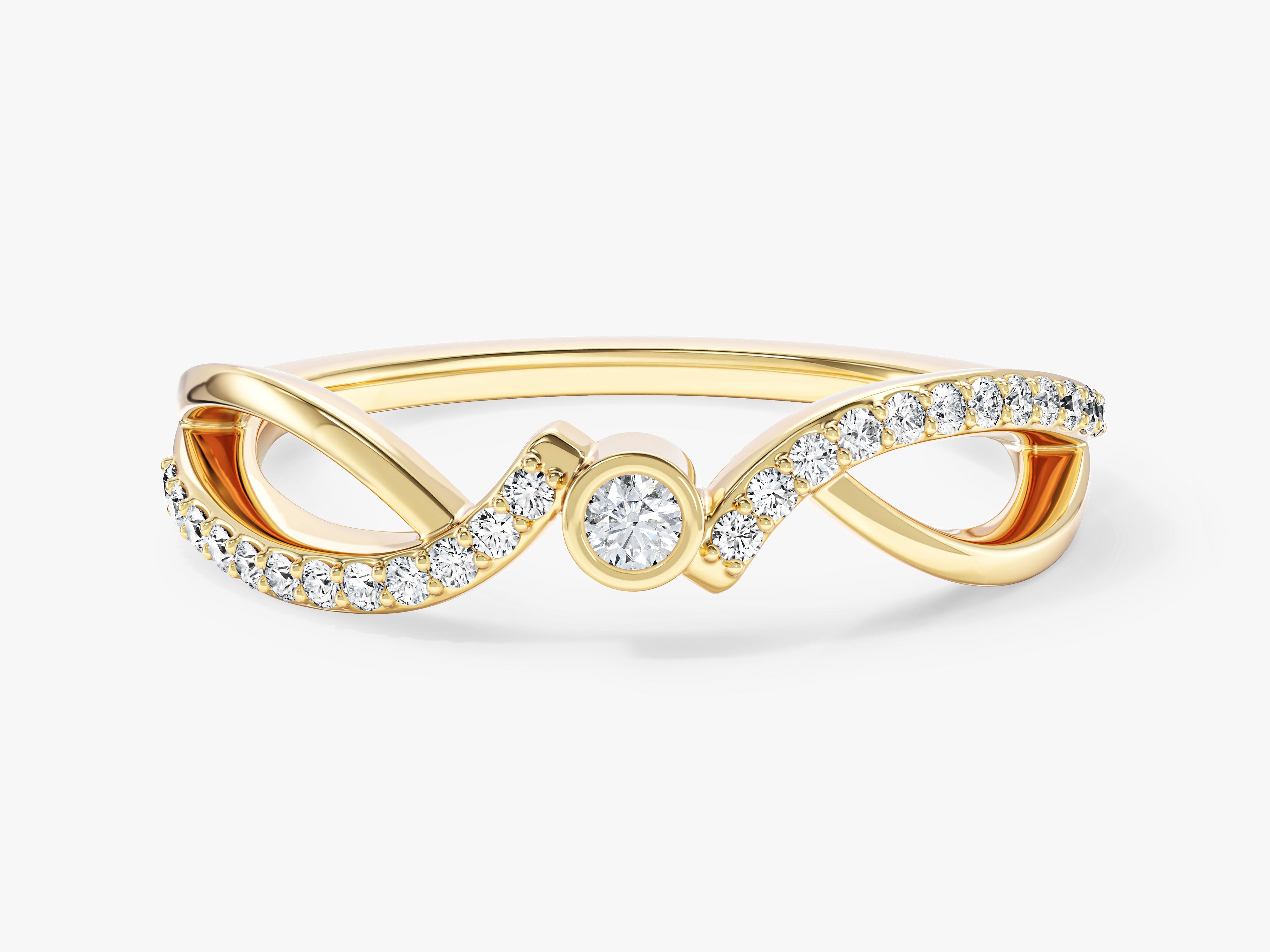 Split Shank Moissanite Promise Ring with Sidestones