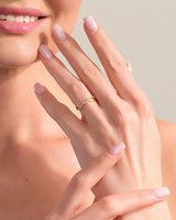 Split Shank Moissanite Promise Ring with Sidestones