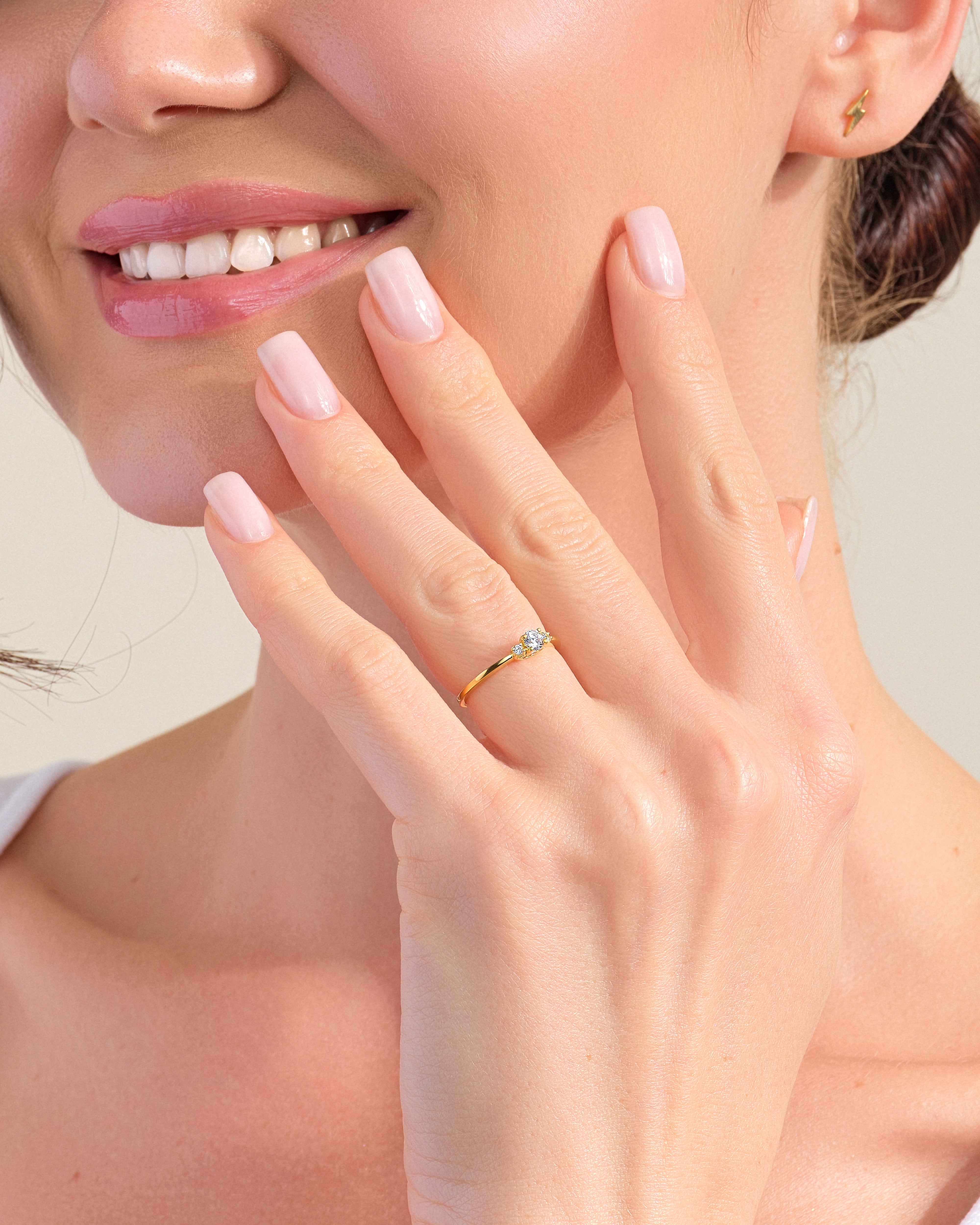 Three Stone Moissanite Promise Ring