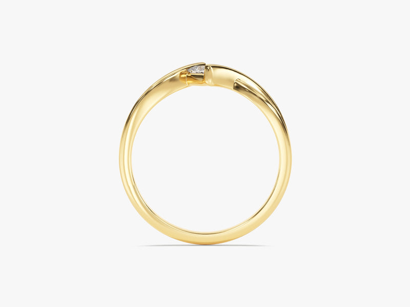 Twisted Band Princess Moissanite Promise Ring