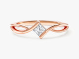 Twisted Band Princess Moissanite Promise Ring