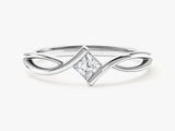 Twisted Band Princess Moissanite Promise Ring